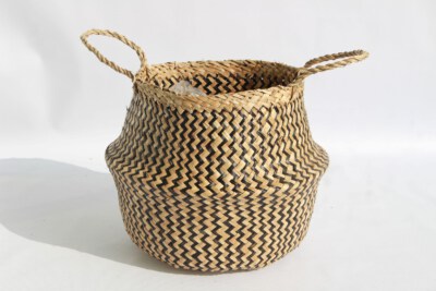 Seagrass Basket – Round Handwoven Storage Basket (Mix Color)
