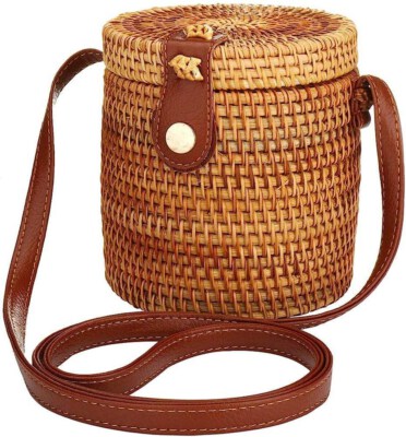 Túi Biển Mây Hình Trụ Thủ Công Với Lớp Lót Cotton