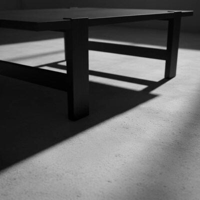 Modern Rectangular Coffee Table (Pine Wood & MDF With Ash Veneer, KD, Lightweight & Easy To Clean, Black Finish, Made In Vietnam)