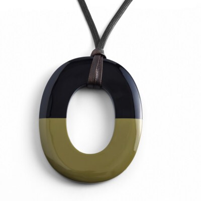 Buffalo Horn Lacquer Pendant Jewelry (Handmade, Natural Color Variations)