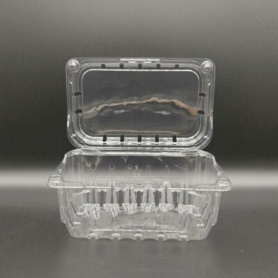 P500B Vented PET Produce Clamshell (Clear, Hinged Lid, Snap-Lock, Stackable)