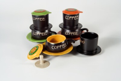 Bat Trang Ceramic Coffee Filter Set