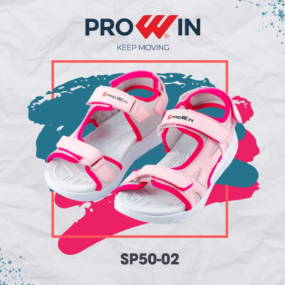 Sprowin SP50-2 Girls’ Kids Sandals (Premium PVC Straps, Ultra-Light Phylon Sole, Soft Jessy Fabric Footbed, Pink)