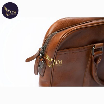Genuine Leather Laptop Briefcase (Waterproof, Zipper Closure, Custom Logo)