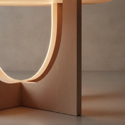 Modern Round Coffee Table (KD Structure, Rubberwood & MDF With Oak Veneer, Lightweight & Easy To Clean, Made In Vietnam)