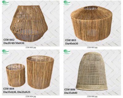 Lampshade 43 (Handcrafted, Natural Fiber, Custom Color, Export Packing)