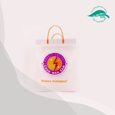 Attached Handle Bag (LDPE, Biodegradable Additive, Reinforced Rigid/Fabric Handle, Custom Size, Up To 6-Color Printing)