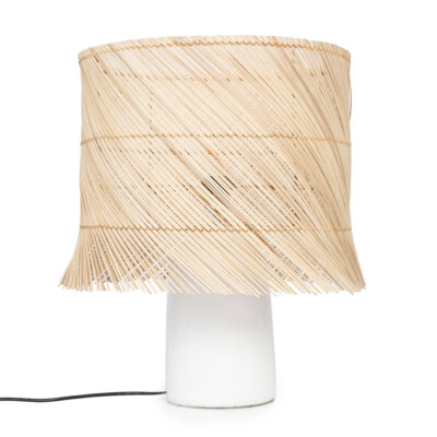 Mushroom-Shaped Rattan Table Lamp