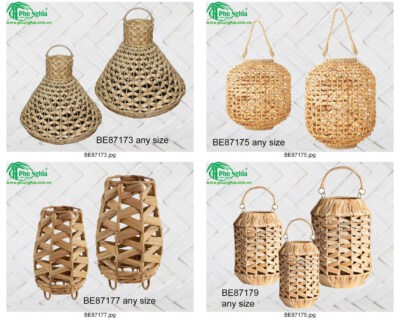 Lantern And Candle Holder 09 (Handcrafted, Bamboo/Rattan/Seagrass/Water Hyacinth, Custom Size & Color)