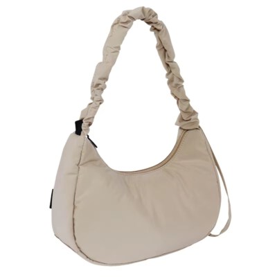 Simple Single-Strap Shoulder Bag (RPET Recycled Fabric, Zipper Closure, Lightweight)