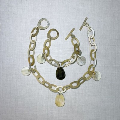 Custom Natural Buffalo Horn Vintage Jewelry Set