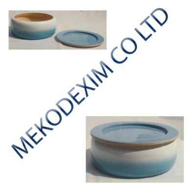 Hand-Coiled Bamboo Lacquer Serving Bowl & Cover Plate Set