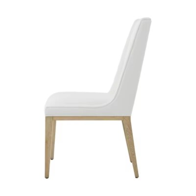 Scandinavian Upholstered Dining Chair (Oak Wood Legs, Linen Upholstery, Custom Color, Bulk Wholesale)