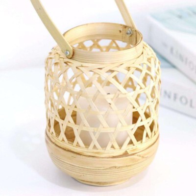 Modern Handwoven Bamboo Candle Lantern