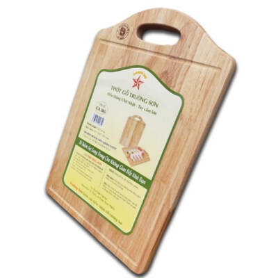 Rubber Wood Cutting Board (Rectangle With Juice Groove, 38.5 x 26.5 x 2 Cm, Food-Safe)