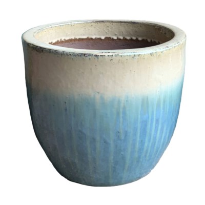 Antique Atlantic Glazed Ceramic Vase Planter Set