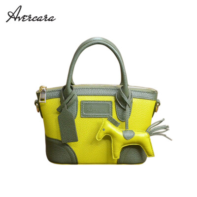 Lace Tote Bag A1211 (Olive With Yellow Trim, Multi-Size Options)