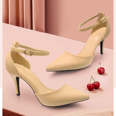 Women’s 7cm PU Spike Heel Sandals (Buckle Strap, Lightweight, Breathable, OEM/Private Label)