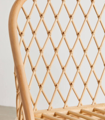 Daybed Cushion Sofa (Natural Rattan, Cushion Included, Beige)