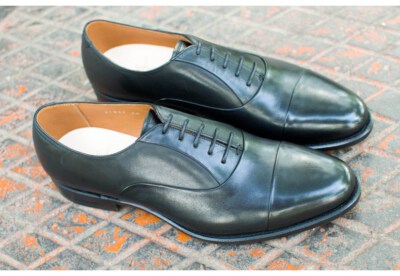 Oxford Cap-Toe Leather Shoes U1932 (Handmade, French Calf Leather, Stitched Leather Sole)