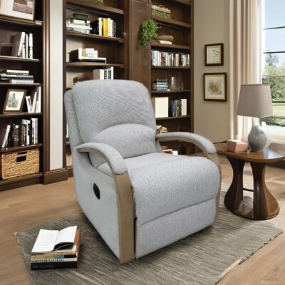 Versa Swivel Recliner Chair (Wool Upholstery, Foam Padding, Wood Legs, Manual Operation, Foldable, Eco-Friendly)