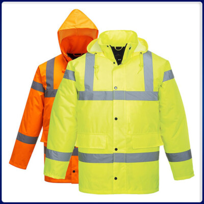 High-Visibility Safety Jacket Snap & Zip Front