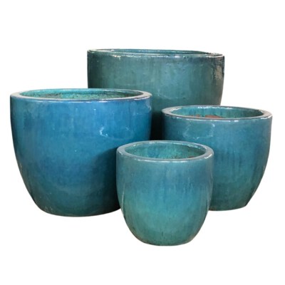 Modern Concrete Square Planter Set