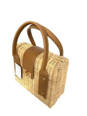 Rattan Handbag – Handwoven Natural Rattan Bag (Square)