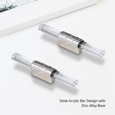 Modern Luxury Acrylic T-Bar Cabinet Pull Handle (Zinc Alloy Base, Clear Acrylic, CC25)