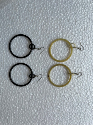 Women’s Natural Horn Boho Round Earrings