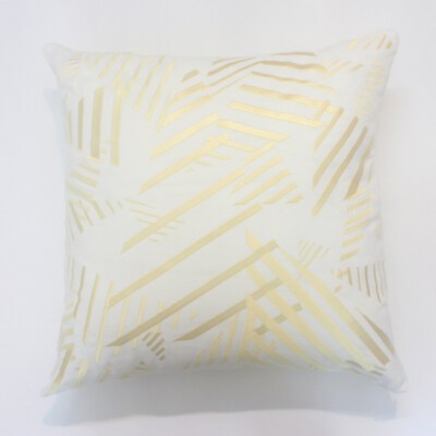 Abstract Triangles Embroidered Cushion Cover (Handmade, Linen, 20" X 20", Zipper Closure, Custom Label)