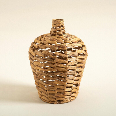 Modern Water Hyacinth Woven Floor Vase