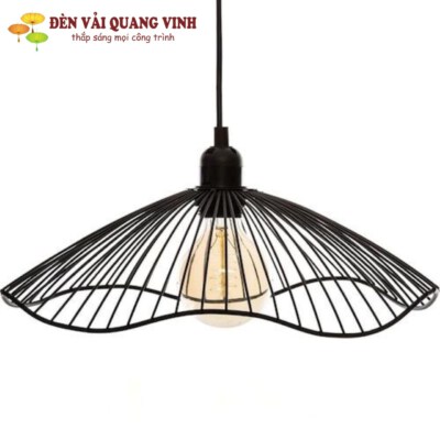 Hand-Forged Wrought Iron Pendant Light (Vintage Style, Matte Black, Warm Yellow Light) (DS-04)