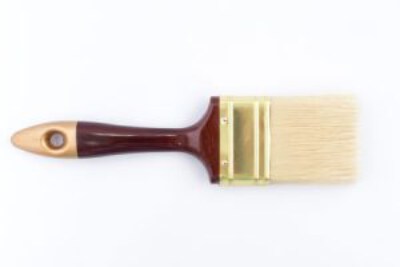 LB0011 Paint Brush (Yellow Ferrule, Golden PBT Filament, Beavertail Wooden Handle)