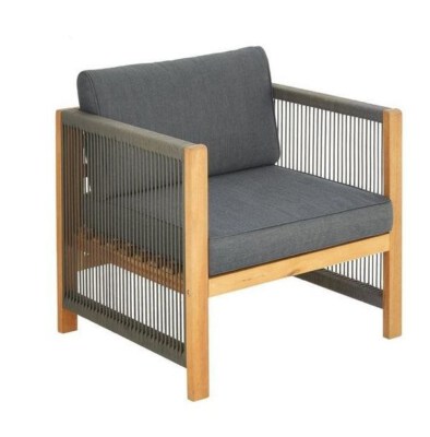 High-Quality Modern Wooden Rope Chaise Sofa Set (Wood Material, Wicker Frame, Manual Recline, Foldable, Custom Size)