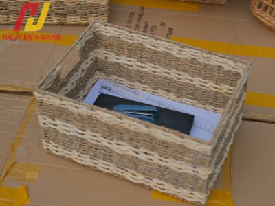 Giỏ Vuông Bằng Cỏ Biển (Được Dệt Tay, Kích Thước Tùy Chỉnh)