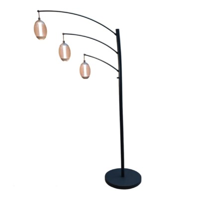 AC Power 3-Arm LED Arc Floor Lamp (Dimmable, 3000K, IP20, 100–240V)