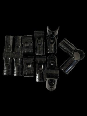 HJ-1 Metal Joint Connector (D-S1, For 28mm Pipe, Zinc-Plated / Black)