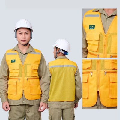 Durable Reflective Safety Vest With 6 Pockets (ANSI Class 1, Lightweight, High Reflectivity)
