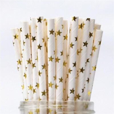 Gold Star Paper Straws