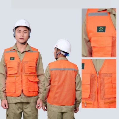 Durable Reflective Safety Vest With 6 Pockets (Lightweight, Breathable, High Reflectivity)