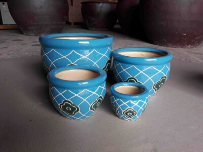 Handmade Large Glazed Ceramic Bonsai Planter Pot