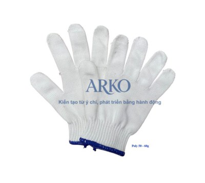 100% Polyester Work Gloves (50g Per Pair, Freesize, 7G/10G Knit)