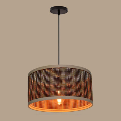 Eco-Friendly Traditional Handwoven Rattan Pendant Lampshade