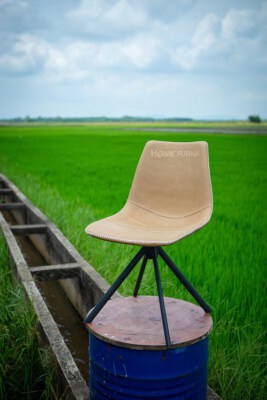 Modern Synthetic Leather Dining Chair (Custom Color, High Density Foam)