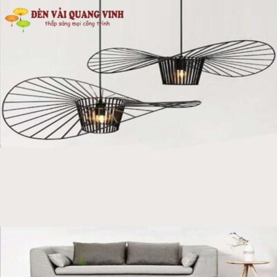 Artistic Wrought Iron Pendant Light (Powder-Coated Black, E27 Socket, DS-07)