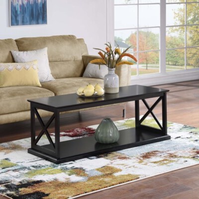 Oxford Deluxe Coffee Table (Oxford Collection, 2-Tier Shelving, Multiple Finishes)