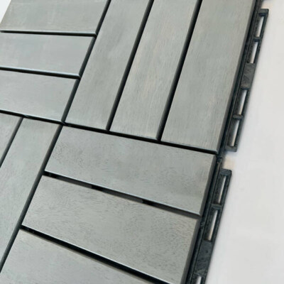 Grey Acacia Decking Tiles 12 Slats