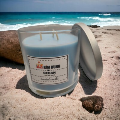 Daily Vanilla Scented Candle (14 OZ, Plant-Based Wax, 3 Lead-Free Cotton Wicks)