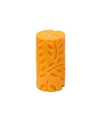 Leaf Décor Pillar Candle (Paraffin Wax, Cotton Wick, 80-Hour Burn, Optional Color)